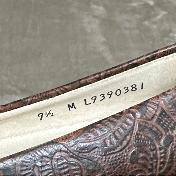 SAS Scenic Ballet Flat Brown Tool Leather Cowboy Floral Comfortable Size 9.5 - Picture 9 of 9